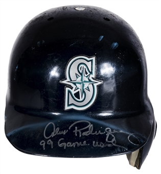 1999 Alex Rodriguez Game Used, Signed & Inscribed Seattle Mariners Batting Helmet (J.T. Sports & Beckett)